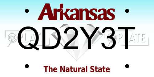 QD2Y3T Arkansas License Plate