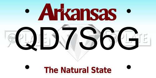 QD7S6G Arkansas License Plate