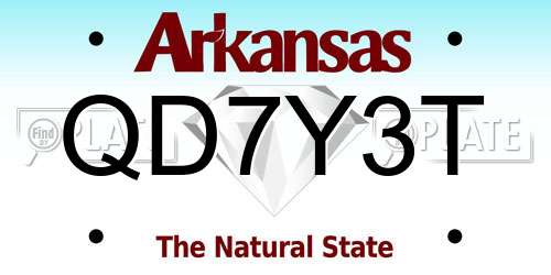 QD7Y3T Arkansas License Plate