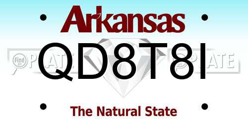 QD8T8I Arkansas License Plate