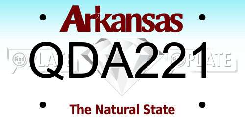 QDA221 Arkansas License Plate
