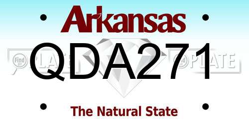 QDA271 Arkansas License Plate
