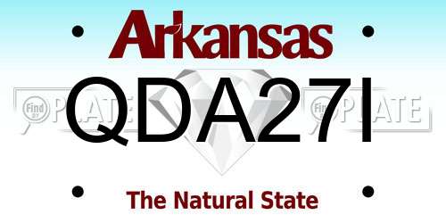 QDA27I Arkansas License Plate