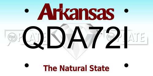 QDA72I Arkansas License Plate