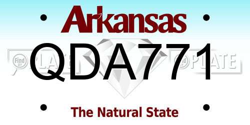 QDA771 Arkansas License Plate