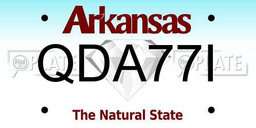 QDA77I Arkansas License Plate