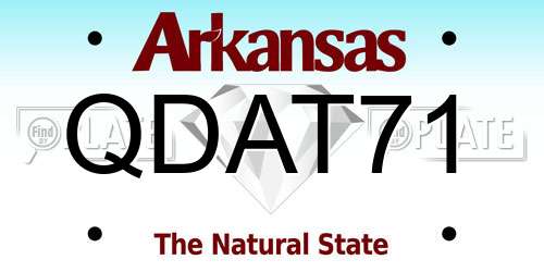 QDAT71 Arkansas License Plate