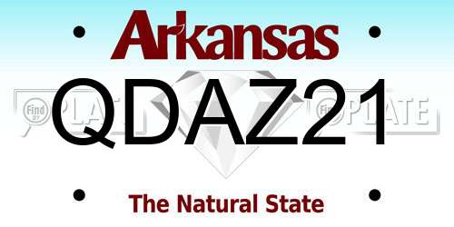 QDAZ21 Arkansas License Plate