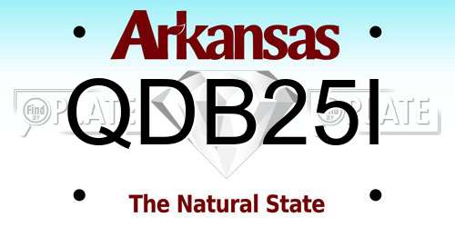 QDB25I Arkansas License Plate