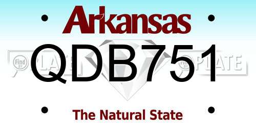 QDB751 Arkansas License Plate
