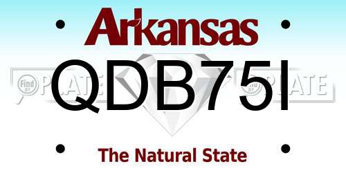 QDB75I Arkansas License Plate