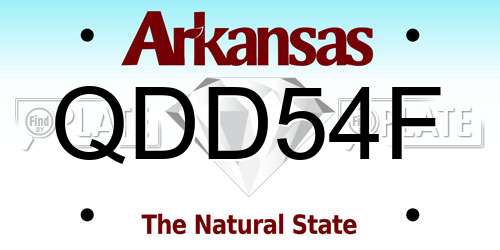 QDD54F Arkansas License Plate