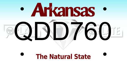QDD760 Arkansas License Plate