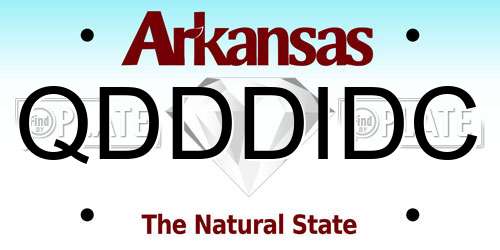 QDDDIDC Arkansas License Plate