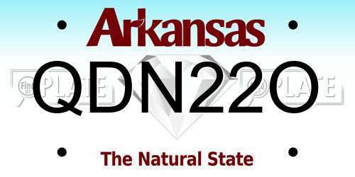 QDN22O Arkansas License Plate
