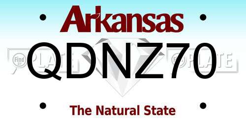 QDNZ70 Arkansas License Plate