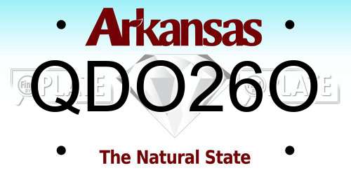 QDO26O Arkansas License Plate