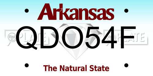 QDO54F Arkansas License Plate
