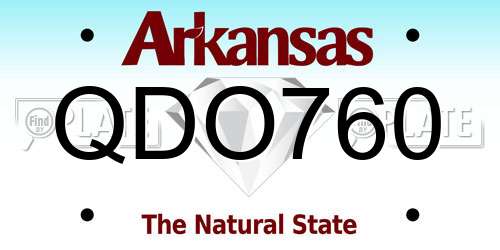 QDO760 Arkansas License Plate