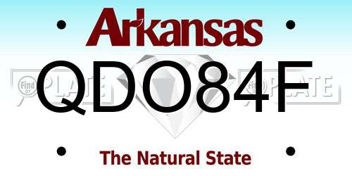 QDO84F Arkansas License Plate