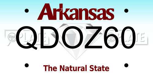 QDOZ60 Arkansas License Plate
