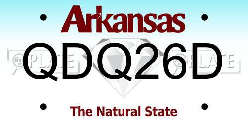 QDQ26D Arkansas License Plate