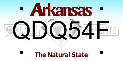 QDQ54F Arkansas License Plate