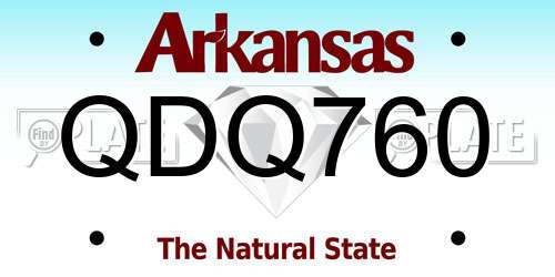 QDQ760 Arkansas License Plate