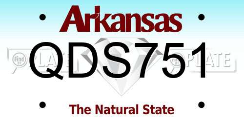 QDS751 Arkansas License Plate