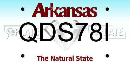 QDS78I Arkansas License Plate