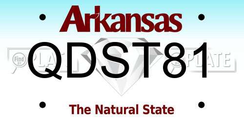 QDST81 Arkansas License Plate
