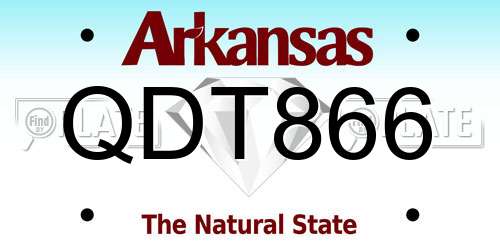 QDT866 Arkansas License Plate