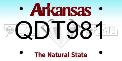 QDT981 Arkansas License Plate