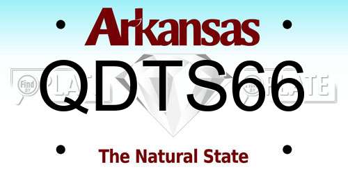 QDTS66 Arkansas License Plate