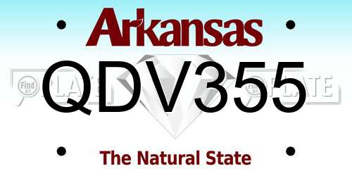 QDV355 Arkansas License Plate