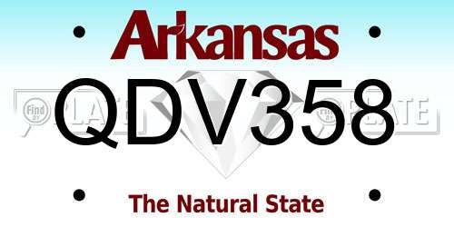 QDV358 Arkansas License Plate