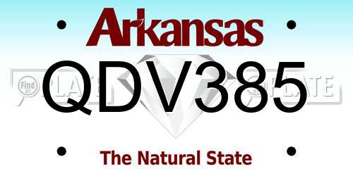 QDV385 Arkansas License Plate
