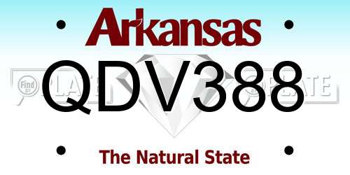 QDV388 Arkansas License Plate