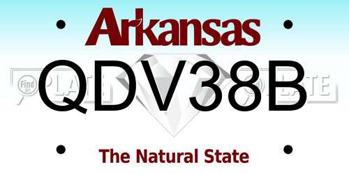 QDV38B Arkansas License Plate