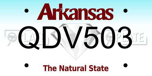 QDV503 Arkansas License Plate