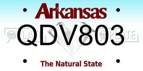 QDV803 Arkansas License Plate