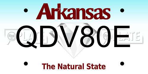 QDV80E Arkansas License Plate