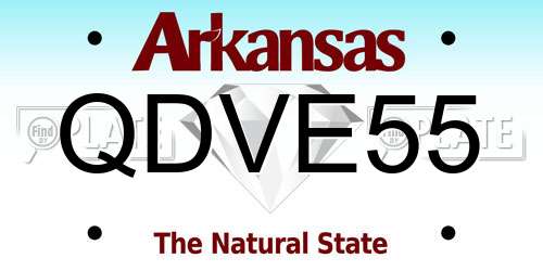 QDVE55 Arkansas License Plate