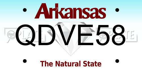QDVE58 Arkansas License Plate