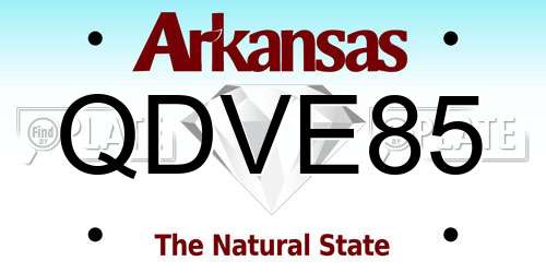QDVE85 Arkansas License Plate