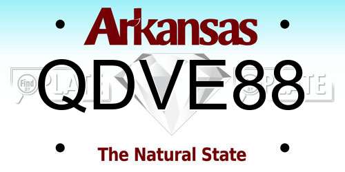 QDVE88 Arkansas License Plate