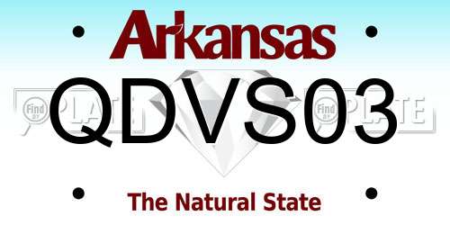 QDVS03 Arkansas License Plate