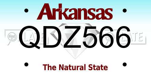 QDZ566 Arkansas License Plate