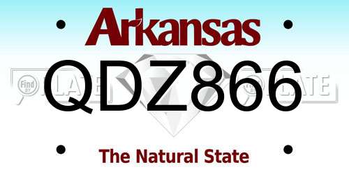 QDZ866 Arkansas License Plate