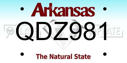 QDZ981 Arkansas License Plate
